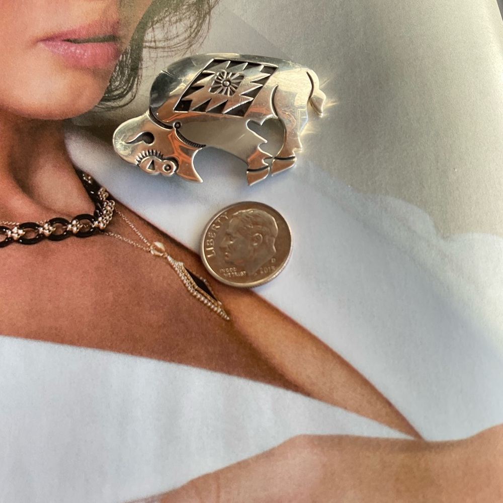 Native Made Sterling Silver Buffalo - image 7